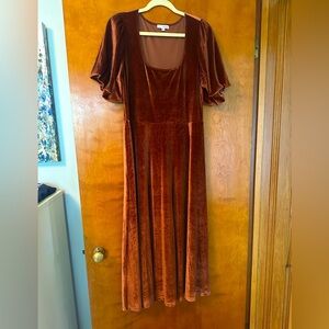 Baltic Born Rust-colored velvet maxi dress. Size XL